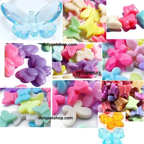100-500gam hạt nhựa con bươm dùng trang trí vòng hạt, cột tóc,làm đồ chơi, trang trí thủ công handmade...