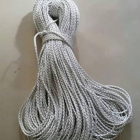 0.5-1kg (ký) dây dù size 2mm, 3mm, 4mm, 5mm, 6mm, 7mm, 8mm mè trắng đen,trắng xanh  làm dây luồng, dây cột đồ, thủ công