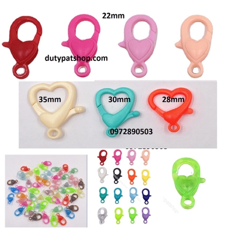 móc càng cua nhựa  trái tim làm móc khóa, dây chuyền, vòng cổ, dây đeo khẩu trang