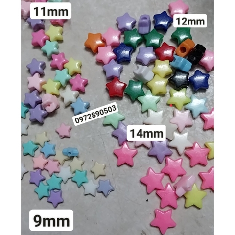 100gam hạt nhựa ngôi sao 9mm, 11mm, 12mm ,13mm dùng trang trí vòng hạt, cột tóc,làm đồ chơi, thủ công handmade....
