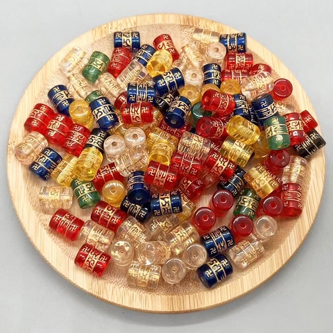 50gam Lu thống nhựa in chú đại bi 8x12mm, 10x14mm làm vòng tay phong thủy