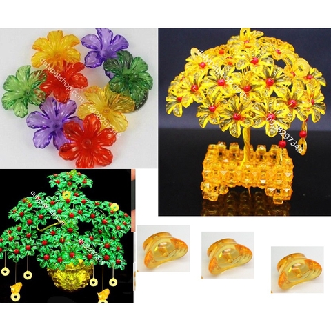 100-500gam Hạt cánh hoa nhựa 6 cánh size 30mm làm hoa thủ công handmade