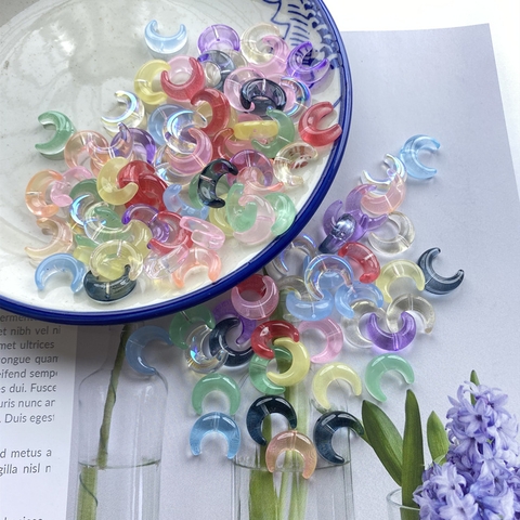 5 cái Charm đá mặt trăng 13x15mm, charm xỏ vòng tay, vòng cổ