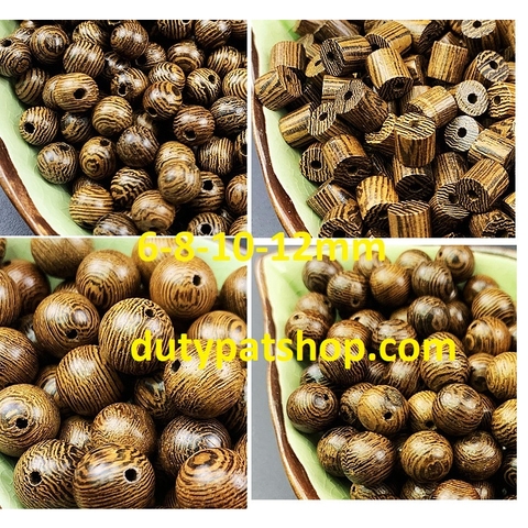 50gam hạt gỗ đuôi cong giả trầm có mùi thơm làm vòng tay 6mm, 8mm,10mm,12mm( bán theo cân)