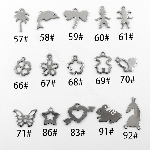 5 mặt charm hoa lá các kiểu  mỏng nhẹ inox không rỉ làm vòng tay. vòng cổ, hoa tai