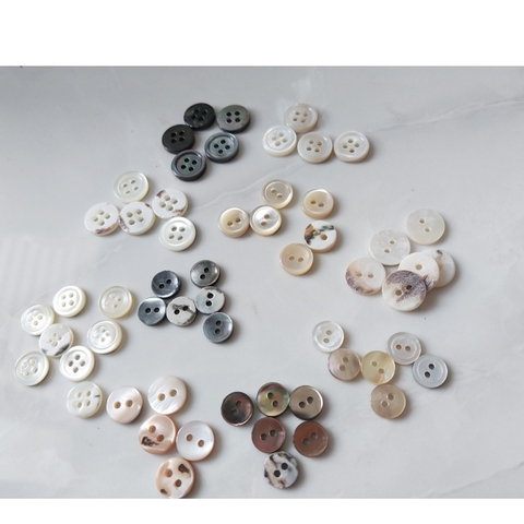 50-100 nút vỏ sò thiên nhiên 8mm, 9mm, 10mm trang trí quàn áo, túi xách, handmade thủ công