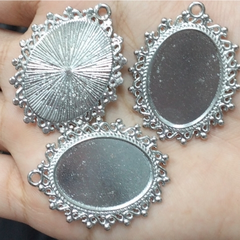 2- 10 cái Mặt kim loại oval mix 36