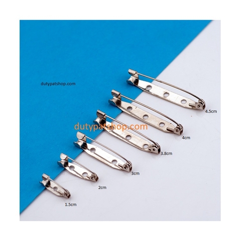 Gói 50 /100 cái Kim cài đủ size 1.5cm, 2cm, 2.5cm, 3cm, 3.2cm,3,8cm,  4cm, 4,5cm, kim làm hoa cài áo, kim băng