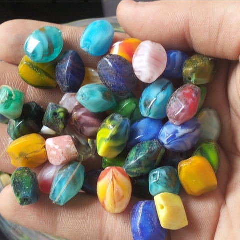 10 cái thuỷ tinh bầu dục 7x12mm