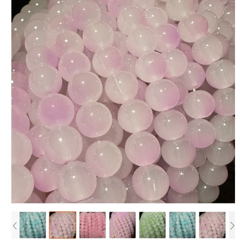 (DA9) 10-50gam đá ngọc 2 màu nhân tạo 10mm nhiều màu làm vòng tay, vòng cổ phong thuỷ