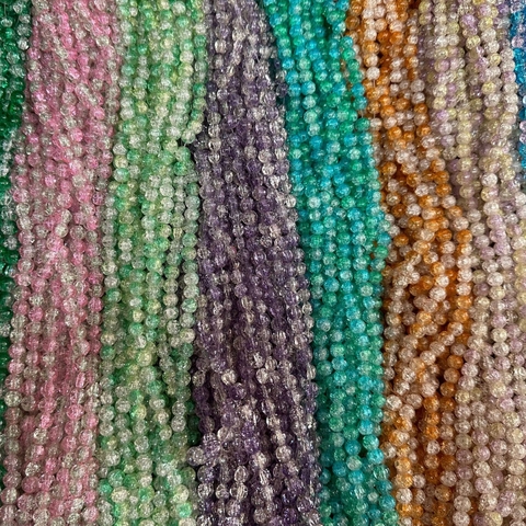 (da06) 50gam Đá tuyết đa màu size 8mm có lỗ xỏ làm vòng tay, vòng cổ phong thuỷ, thời trang