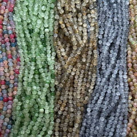 (da14) 10-50gam đá nứt, đá tuyết đa sắc nhân tạo 8mm nhiều màu làm vòng tay, vòng cổ phong thuỷ,