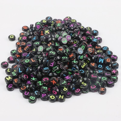 (chọn chữ theo yêu cầu) 50- 100 viên chữ đủ màu nền đen từ A-Z