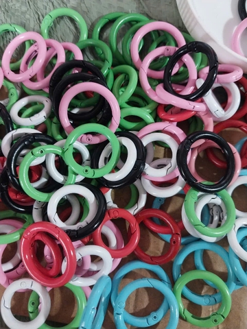 5-100 còng sắt, khoen khoá sắt mix màu 20mm, 25mm, 28mm