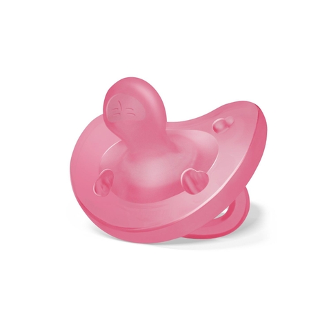 Ty ngậm Silicon Chicco Physio Soft Hồng 16-36M