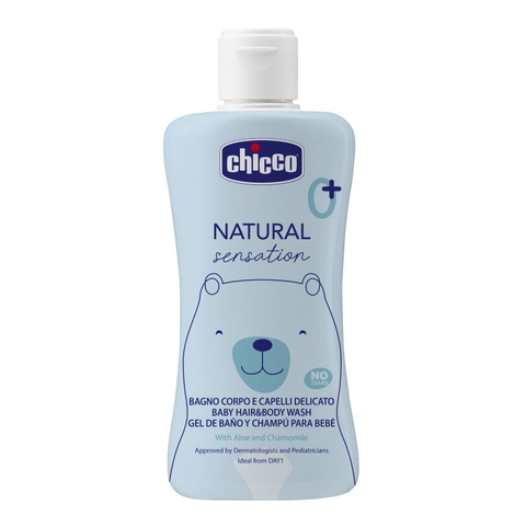 Sữa tắm gội chiết xuất Lô hội & Cúc la mã Chicco Natural Sensation 0M+ 200ml