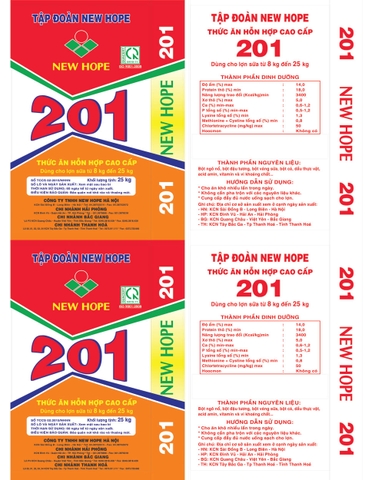 Bao bì thức ăn hỗn hợp cao cấp 201