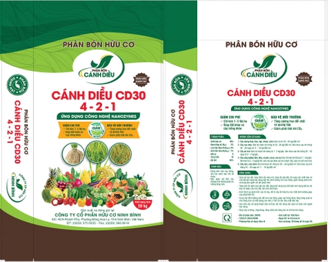 MÀNG PHÂN BÓN HỮU CƠ CÁNH DIỀU CD30 421 DẠNG HẠT 50KG