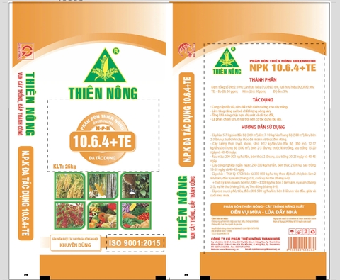Màng TH NPK 10.6.4+TE-25kg