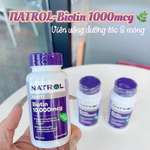 Thuốc Mọc Tóc Biotin Natrol 10000mcg 100 viên