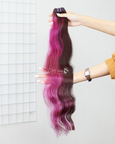 COLORED WAVY WEFT HAIR