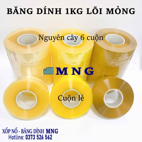Băng dính 1kg Lõi mỏng 3li