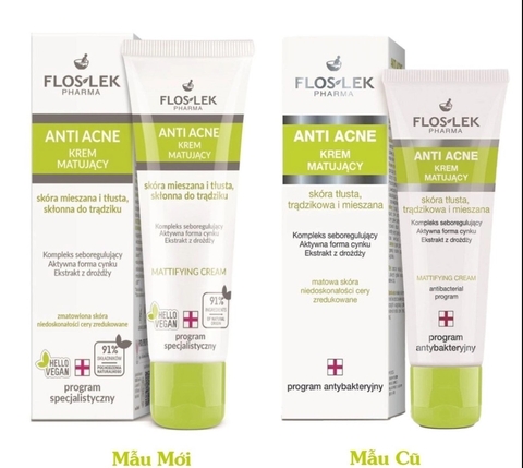 KEM DƯỠNG ANTI ACNE MATTIFYING CREME KIỂM SOÁT DẦU VÀ ĐIỀU TIẾT BÃ NHỜN