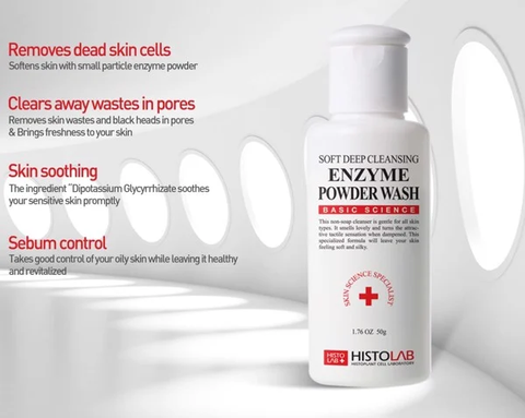 HISTOLAB ENZYME POWDER WASH / SỮA RỬA MẶT DẠNG BỘT, GIÚP LÀM SẠCH DA VÀ TẨY TẾ BÀO CHẾT CHO DA