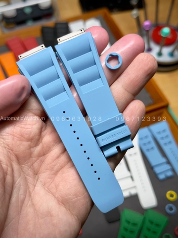 Dây đeo đồng hồ Richard Mille RM011/030/035/055 Mầu Xanh Trời Rubber strap