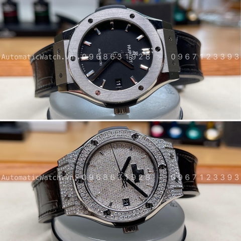 Độ Full Kim Cương Vỏ - Hublot Classic Fusion Titanium 38mm Watch