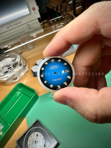 Mặt Số Chế Tác Rolex 16233 Xanh Mắt Mèo