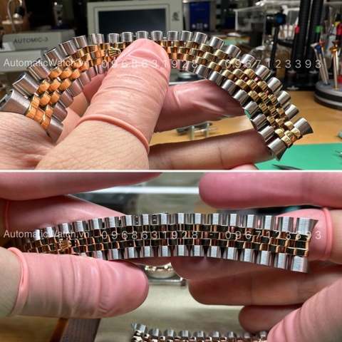 Rút dây thay cốt khắc phục tình trạng chảy xệ dây đồng hồ Rolex 116233