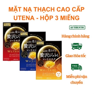 Premium Puresa Golden Nhật Bản - Bộ 3 Mặt nạ thạch collagen, Thạch sữa ong chúa, Thạch hyaluronic acid - hộp 3 miếng