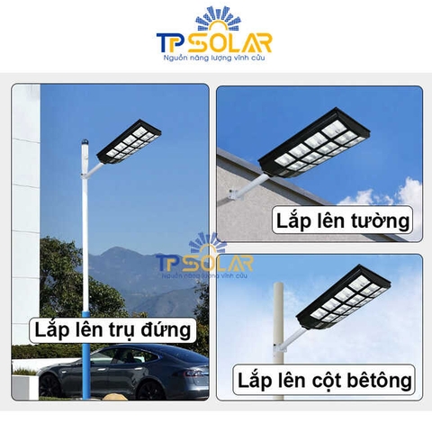 [600W] Đèn Đường Liền Thể Năng Lượng Mặt Trời TP Solar TP-D600N Mẫu Mới Nhất 3 Mặt Đèn