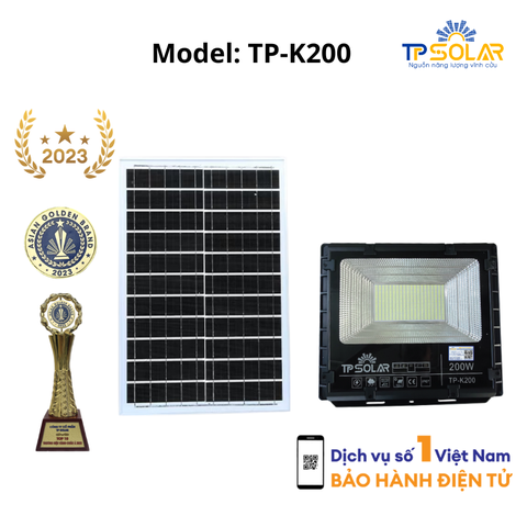 [200W] ĐÈN PHA NĂNG LƯỢNG MẶT TRỜI BẢN NÂNG CẤP TP SOLAR TP-K200 MỚI NHẤT