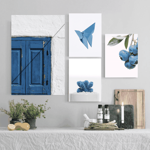 BỘ 4 TRANH TÔNG MÀU XANH