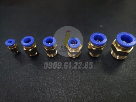 Nối hơi pu có ren - Xanh đen,Nối 4 ren M5