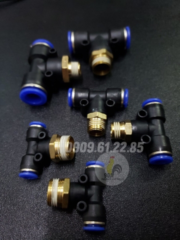 Đầu nối hơi chữ T ren ngoài - Ren 21,6ly