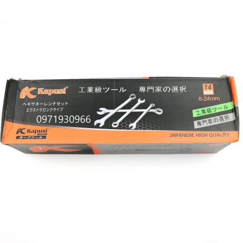 Bộ cờ lê 8-24 14 chi tiết cao cấp Kapusi Japan, bộ vòng miệng 8-24 hàng chất lượng cao