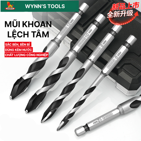 Mũi Khoan Lệch Tâm Đa Năng Wynn’s Tools Hợp Kim Sắc Bén Khoan Khô Ướt 6/8/10/12mm Siêu Bền Bỉ