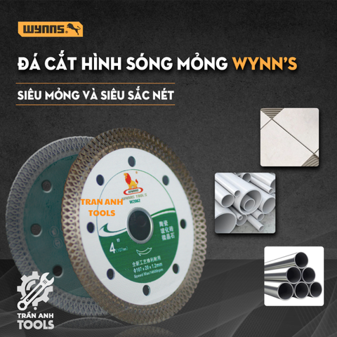 Lưỡi cắt đa năng Wynn's 107mm cắt gạch men, đá ceramic hoa cương, sắt, gỗ siêu mỏng siêu ngọt, đá cắt đa năng độ bền cao
