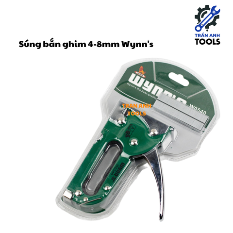 Súng Bắn Ghim Cầm Tay Wynn's – Dải Ghim 4–14mm, Thân Thép Cứng, Cầm Tay Màu Xanh, Thân Kim Loại Chắc Chắn, Siết Ghim Gọn Gàng