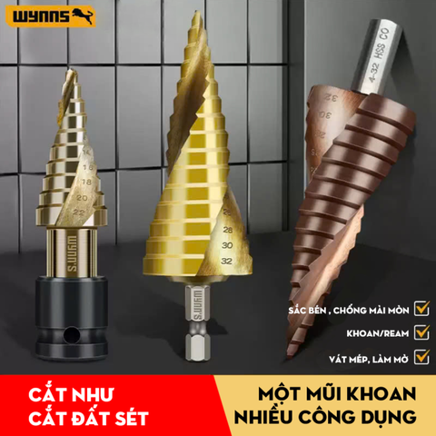 Mũi khoan tháp xoắn ốc Wynn's tạo lỗ từ 4-32mm,chất liệu thép tốc độ cao HSS 4241