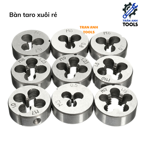 Bàn Taro Tròn M3–M24 – Khuôn Cắt Ren Ngoài Đa Kích Cỡ, Chuyên Dụng Cho Ty Ren, Bu Lông, Trục Kim Loại – Sắc Bén, Bền Bỉ, Gia Công Chính Xác