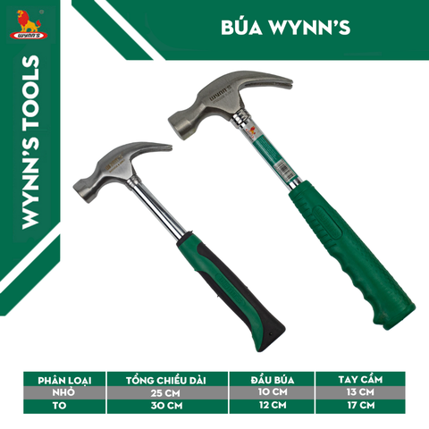 Búa nhổ đinh Wynn's tráng gương 0.25kg - 0.5kg