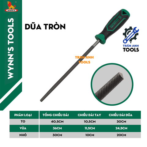 Bộ Dũa Đa Năng 4 Món Wynn’s – Cán Nhựa Dẻo Êm Tay, Dũa Chính Xác Trên Kim Loại, Gỗ, Nhựa