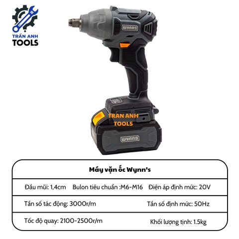 Máy Vặn Ốc 20V Wynn’s Xám – Pin Lithium Tiện Lợi, Tốc Độ Vặn Nhanh, Phù Hợp Sửa Chữa Và Lắp Ráp Dụng Cụ Vặn Vít Không Dây, Bền Bỉ, Đa Năng Cho Công Việc Gia Đình Và Công Nghiệp