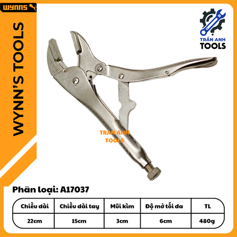 Kìm Chết Wynn's Mỏ Bằng / Mỏ Cong, Kìm Khóa Lưỡi Tròn CRV Cao Cấp