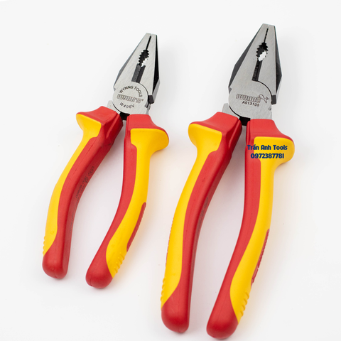 Kìm điện 6 8 inch cách điện 10000V tiêu chuẩn VDE của Đức Wynn's chính hãng, kềm điện chịu điện cao áp chuyên dụng