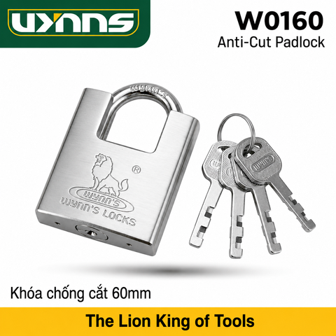 Ổ khóa treo chống cắt Wynn's đủ các cỡ chất liệu thép hợp kim chống nước chống trộm, khóa treo chống cắt bảo vệ nhà cửa